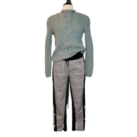 Champion Womens Plaid Elastic Draw Waist Joggers Size M Blk/Green Pockets - Picture 2 of 12